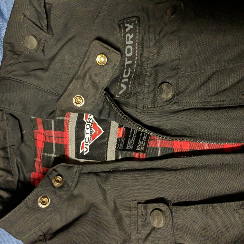 Victory water resistant textile riding jacket.